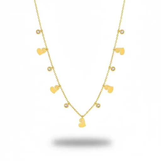 Heart Charm Crystal Necklace – 18K Gold Plated Demi-Fine Jewelry