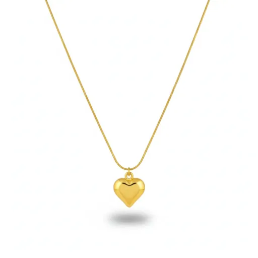 Classic Heart Chain Pendant – 18K Gold Plated Demi-Fine Jewelry