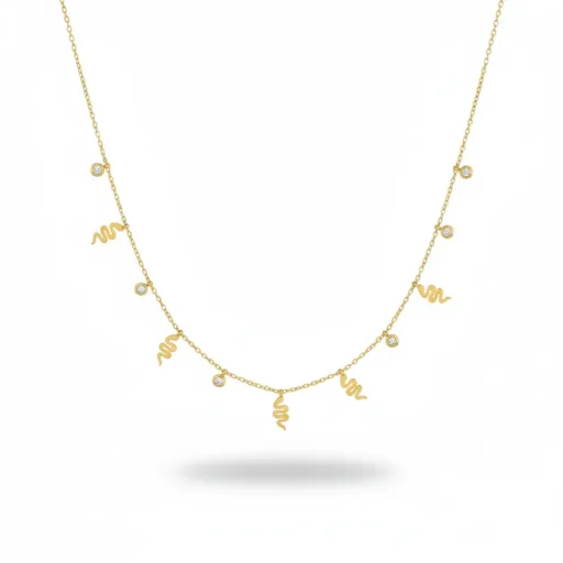 Serpentine Charm Necklace – 18K Gold Plated Demi-Fine Jewelry