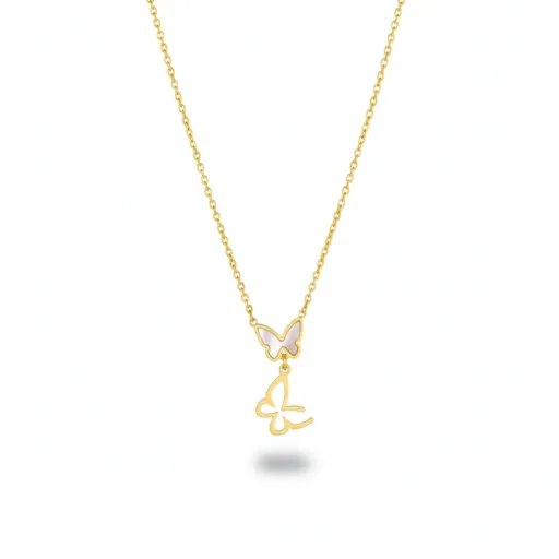 Butterfly Drop Chain Pendant – 18K Gold Plated Demi-Fine Jewelry