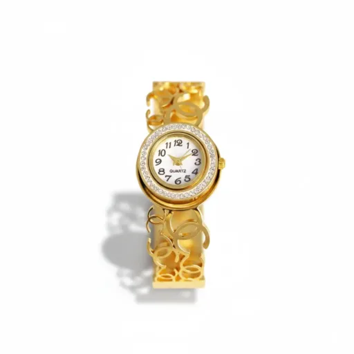 Elegant Gold-Tone Women’s Watch – Contemporary Bracelet Style