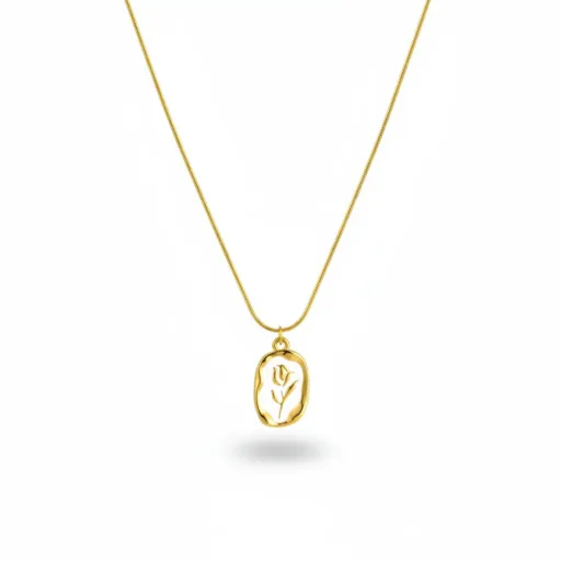 Floral Engraved Chain Pendant – 18K Gold Plated Demi-Fine Jewelry