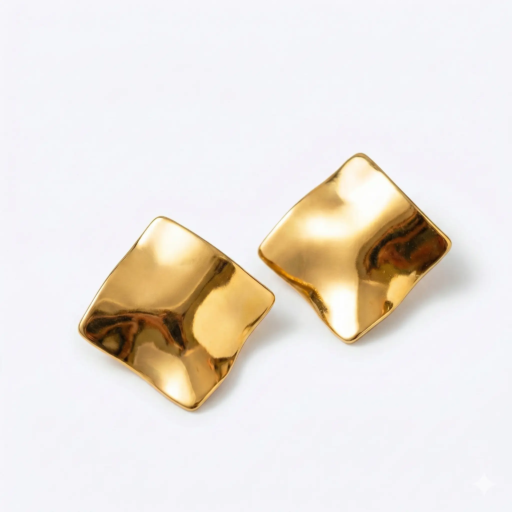 Geometric Gold Stud Earrings – Bold Modern Minimal Design