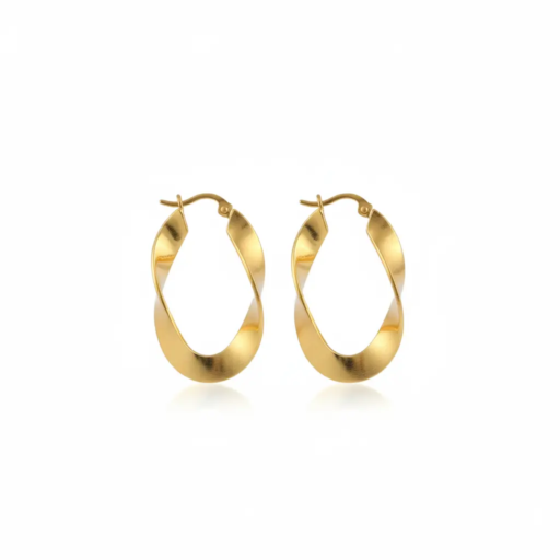 Twisted Gold Hoop Earrings – Minimal & Elegant Style