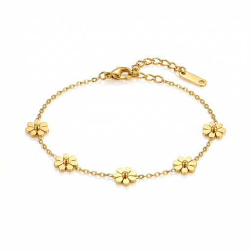 18K Gold Plated Delicate Golden Bloom Bracelet - Momai Jewels