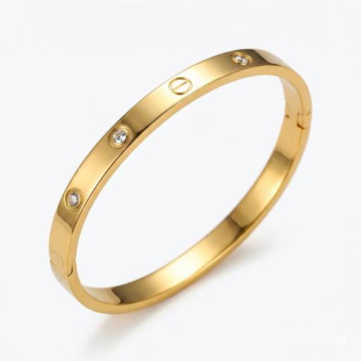 18K Gold Plated Classic Motif Cuff bracelet - Momai Jewels