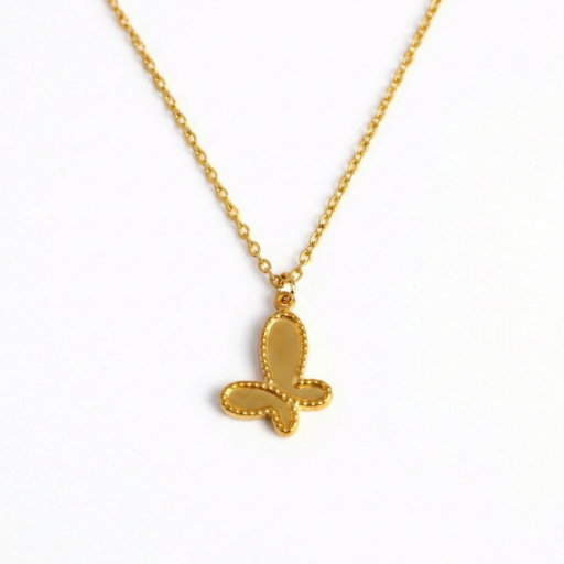 18K Gold Plated Delicate Butterfly Necklace