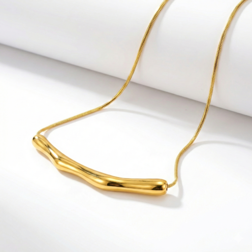18k Gold plated Molten Bar Necklace for Girls and women